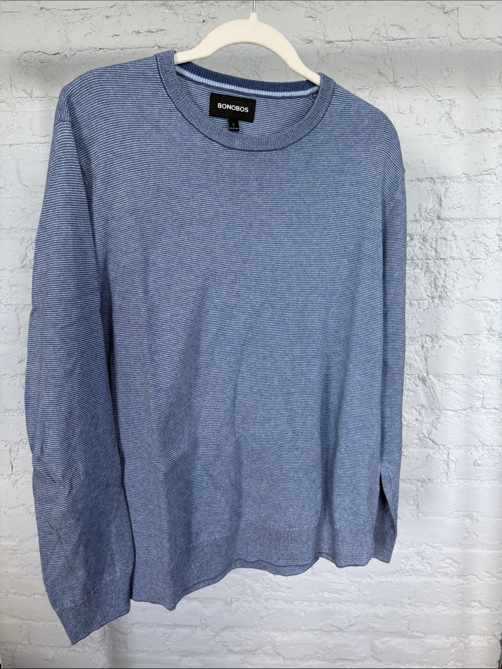 Bonobos Men's Light Blue Crewneck Long-Sleeve Tee